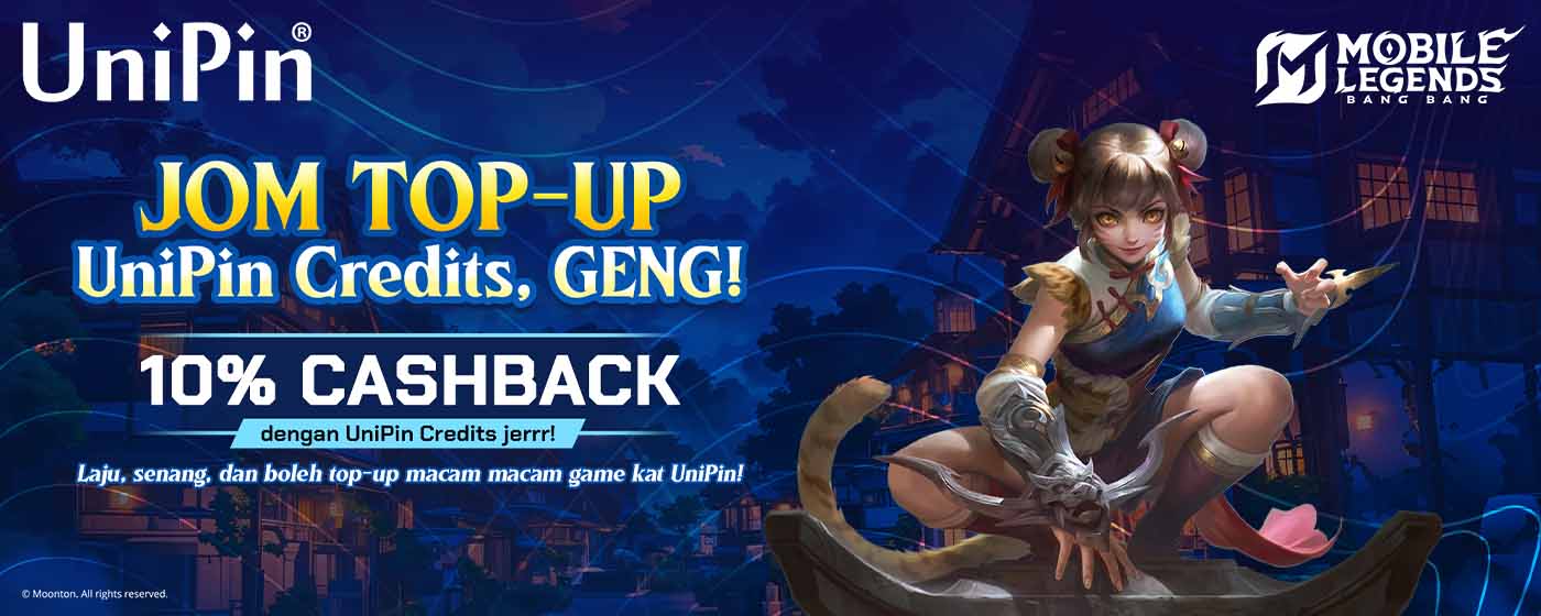 Jom Topup UniPin Credits, GENG! 🔥 10% Cashback skarang! (MY)